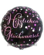 Pink Celebration Herzlichen Glückwunsch, Luftballon zum Geburtstag mit Helium