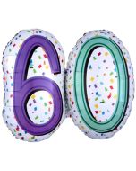 Luftballon Rainbow Birthday 60 zum 60. Geburtstag