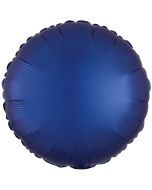 Rundluftballon Marineblau, Satin Luxe, Matt, 45 cm mit Ballongas Helium