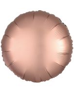 Rundluftballon Rosegold, Satin Luxe, Matt, 45 cm mit Ballongas Helium