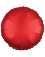 Runder Luftballon aus Folie, Sangria Rot, Satin Luxe, 18"