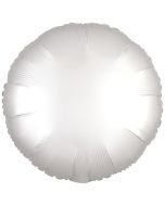 Rundluftballon Weiß, Satin Luxe, Matt, 45 cm mit Ballongas Helium