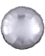 Rundluftballon Silber, 45 cm mit Ballongas Helium