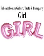 Luftballon aus Folie Girl Schriftzug, Folienballon zur Luftbefüllung