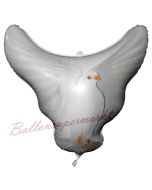 Luftballon aus Folie, Hochzeitstaube ohne Helium-Ballongas