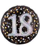 Folienballon Sparkling Celebration 18, ohne Helium zum 18. Geburtstag