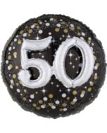 Folienballon Sparkling Celebration 50, ohne Helium zum 50. Geburtstag