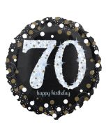 Luftballon zum 70. Geburtstag, Sparkling Birthday 70, ohne Helium-Ballongas