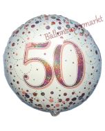 Holografischer Folienballon Sparkling Fizz Roségold 50, ohne Helium-Ballongas