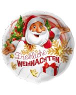 Luftballon aus Folie, Fröhliche Weihnachten Weihnachtsmann mit Helium