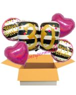 5 Luftballons zum 30. Geburtstag, Pink and Gold Milestone Birthday 30