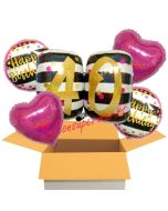 5 Luftballons zum 40. Geburtstag, Pink and Gold Milestone Birthday