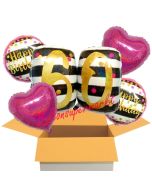 5 Luftballons zum 60. Geburtstag, Pink and Gold Milestone Birthday