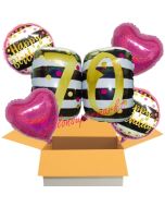 5 Luftballons zum 70. Geburtstag, Pink and Gold Milestone Birthday