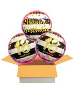 3 Luftballons aus Folie zum 18. Geburtstag, Pink & Gold Milestone Birthday