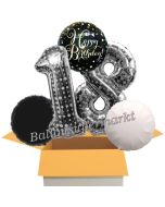 5 Luftballons zum 18. Geburtstag, Sparkling Celebration Birthday Silver Dots 18