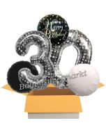 5 Luftballons zum 30. Geburtstag, Sparkling Celebration Birthday Silver Dots 30