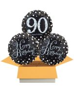 3 Luftballons aus Folie zum 90. Geburtstag, Sparkling Celebration
