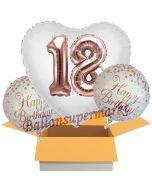 3 Luftballons zum 18. Geburtstag, Jumbo 3D Sparkling Fizz Birthday Rosegold 18