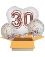 3 Luftballons zum 30. Geburtstag, Jumbo 3D Sparkling Fizz Birthday Rosegold 30