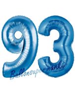 Zahl 93 Blau, Luftballons aus Folie zum 93. Geburtstag, 100 cm, inklusive Helium