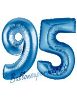 Zahl 95 Blau, Luftballons aus Folie zum 95. Geburtstag, 100 cm, inklusive Helium