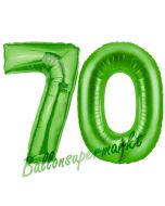 Zahl 70 Grün, Luftballons aus Folie zum 70. Geburtstag, 100 cm, inklusive Helium