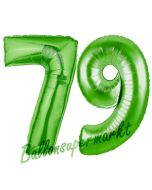 Zahl 79 Grün Luftballons aus Folie zum 79. Geburtstag, 100 cm, inklusive Helium