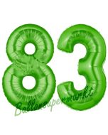 Zahl 83 Grün Luftballons aus Folie zum 83. Geburtstag, 100 cm, inklusive Helium