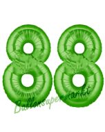 Zahl 88 Grün Luftballons aus Folie zum 88. Geburtstag, 100 cm, inklusive Helium