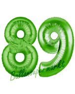 Zahl 89 Grün Luftballons aus Folie zum 89. Geburtstag, 100 cm, inklusive Helium