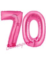 Zahl 70, Pink, Luftballons aus Folie zum 70. Geburtstag