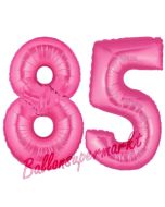 Zahl 85, Pink, Luftballons aus Folie zum 85. Geburtstag, 100 cm, inklusive Helium