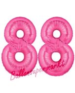 Zahl 88, Pink, Luftballons aus Folie zum 88. Geburtstag, 100 cm, inklusive Helium