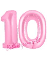 Zahl 10 Rosa, Luftballons aus Folie zum 10. Geburtstag, 100 cm, inklusive Helium