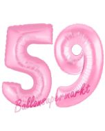 Zahl 59 Rosa, Luftballons aus Folie zum 59. Geburtstag, 100 cm, inklusive Helium