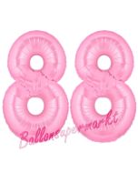 Zahl 88 Rosa, Luftballons aus Folie zum 88. Geburtstag, 100 cm, inklusive Helium