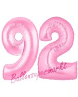 Zahl 92 Rosa, Luftballons aus Folie zum 92. Geburtstag, 100 cm, inklusive Helium