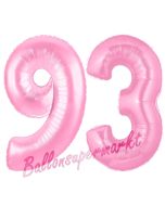 Zahl 93 Rosa, Luftballons aus Folie zum 93. Geburtstag, 100 cm, inklusive Helium