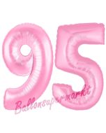 Zahl 95 Rosa, Luftballons aus Folie zum 95. Geburtstag, 100 cm, inklusive Helium