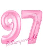 Zahl 97 Rosa, Luftballons aus Folie zum 97. Geburtstag, 100 cm, inklusive Helium