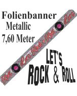 Folien-Banner 50er Jahre Party, Let's Rock & Roll, Partydekoration