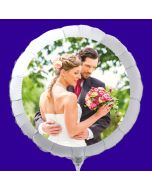 Fotoballon mit Hochzeitspaar, personalisiert, mit Namen der Brautleute und Datum des Hochzeitstages