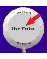 Fotoballon, Luftballon mit eigenem Foto und eigenem Text