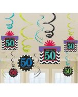 Dekoration zum 50. Geburtstag, Zahlenwirbler Celebrate 50
