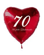 Roter Herzluftballon zum 70. Geburtstag, 61 cm