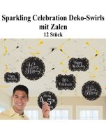 Sparkling Celebration Birthday Swirls mit Zahlen zum Einkleben, Deko-Wirbler zum Geburtstag