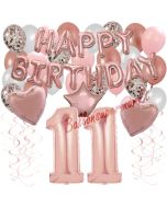 Dekorations-Set mit Ballons zum 11. Geburtstag, Happy Birthday Dream, 42 Teile