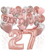 Dekorations-Set mit Ballons zum 27. Geburtstag, Happy Birthday Dream, 42 Teile