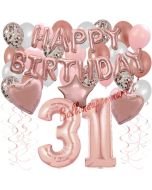 Dekorations-Set mit Ballons zum 31. Geburtstag, Happy Birthday Dream, 42 Teile